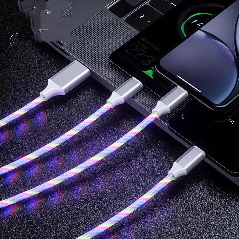 USB-A to triple Micro-USB streamer cable in colourful design, 1.25m long