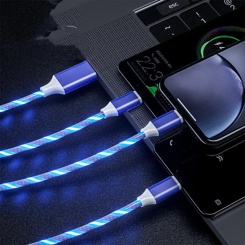 USB-A to triple Micro-USB streamer cable in colourful design, 1.25m long