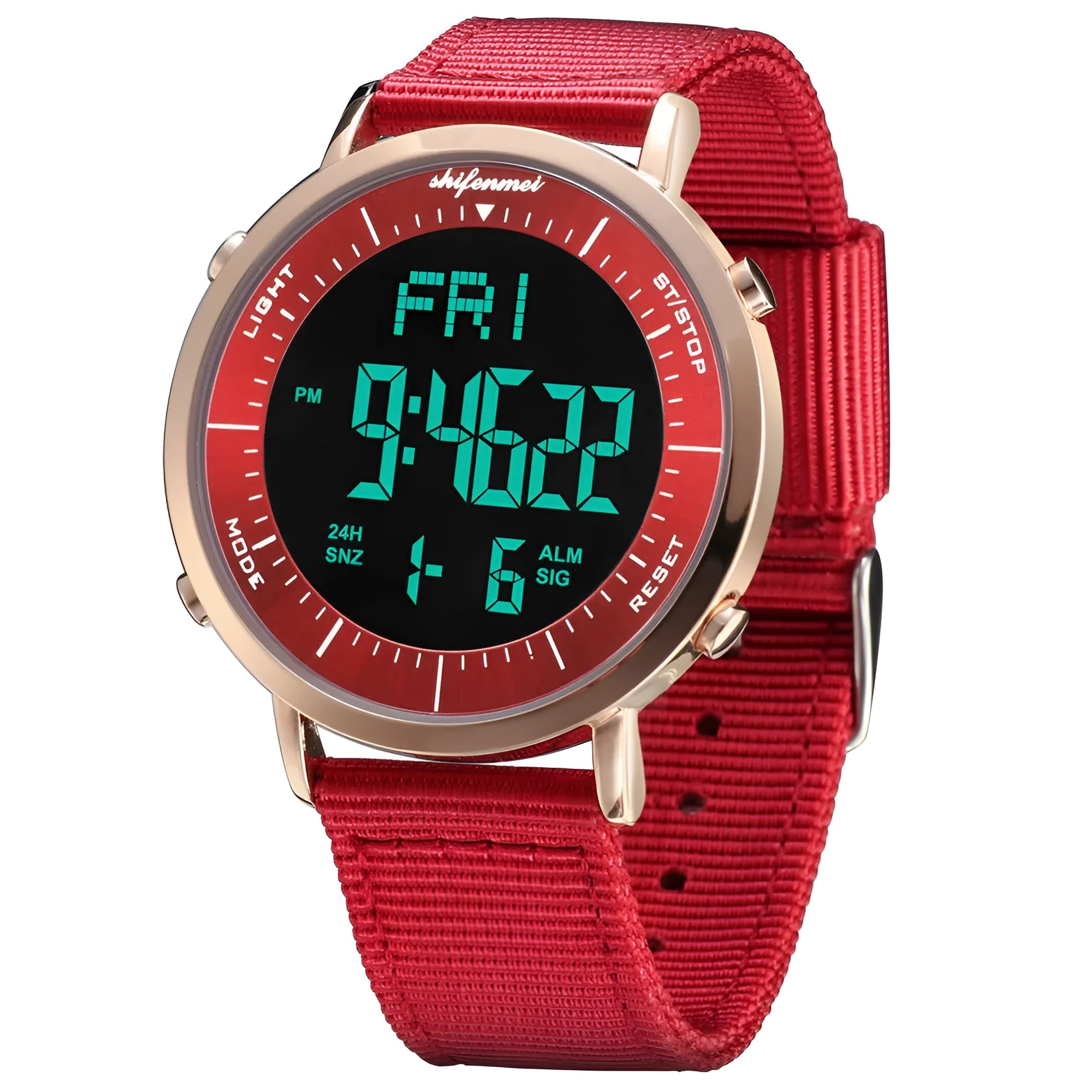 Shifenmei sports waterproof digital watch with casual styling and 10m water resistance rating