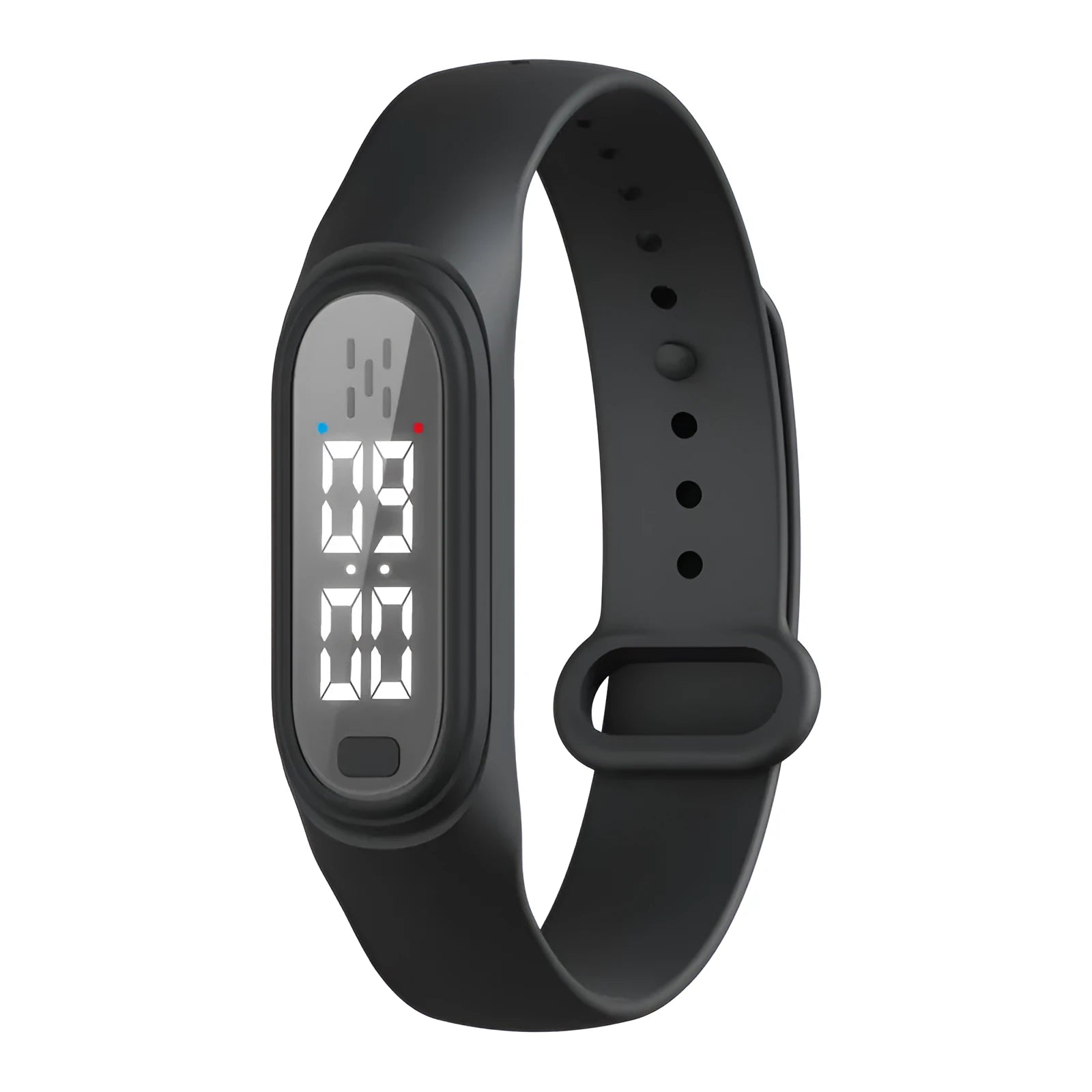 Ultrasonic electronic mosquito repellent bracelet in black, white, blue, and pink colours for outdoor wear.