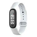 Ultrasonic electronic mosquito repellent bracelet in black, white, blue, and pink colours for outdoor wear.