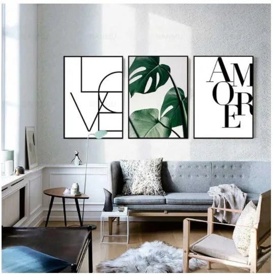 Love Amore frameless canvas wall art with geometric abstraction pattern in rectangular format