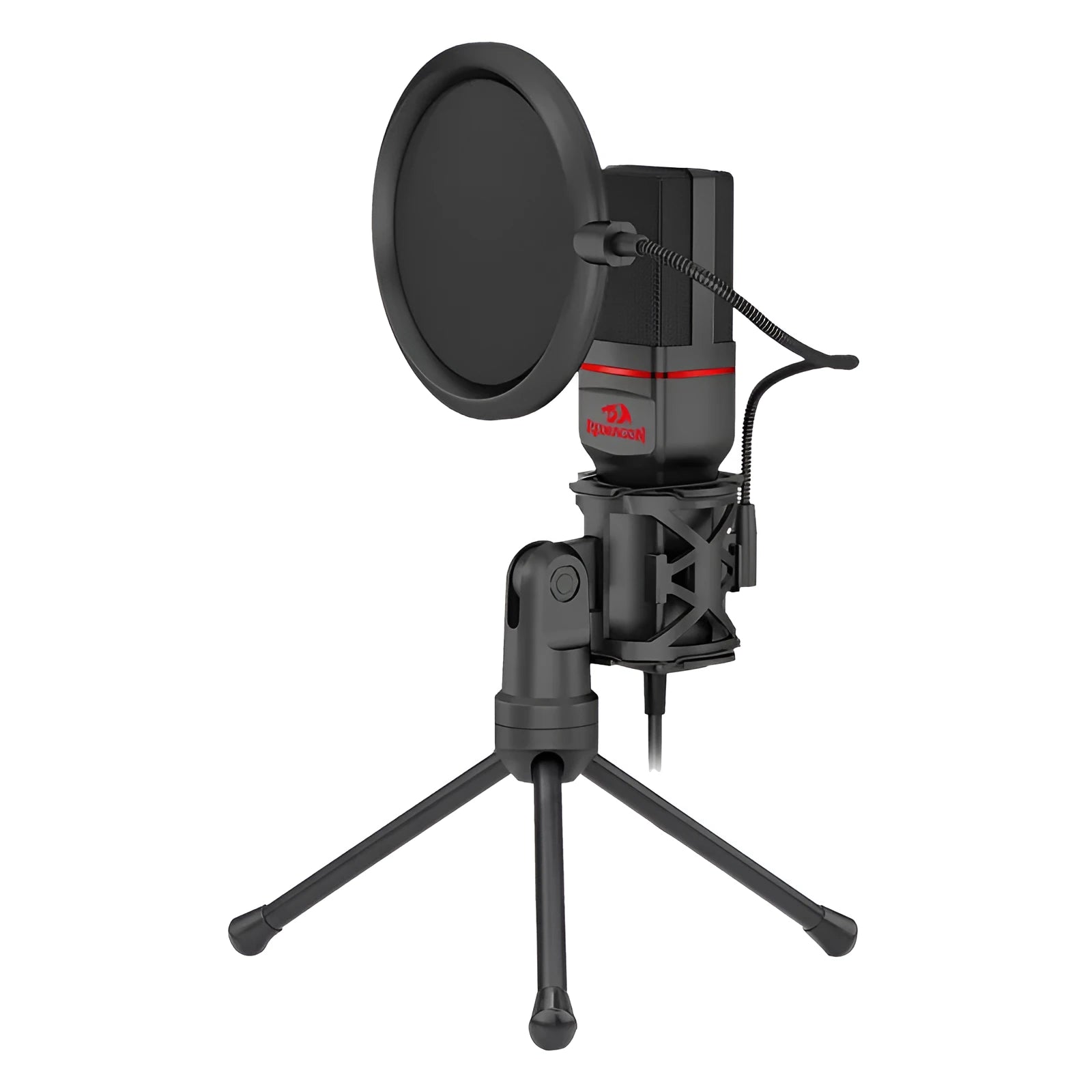 Black USB wired condenser microphone for PC streaming and recording