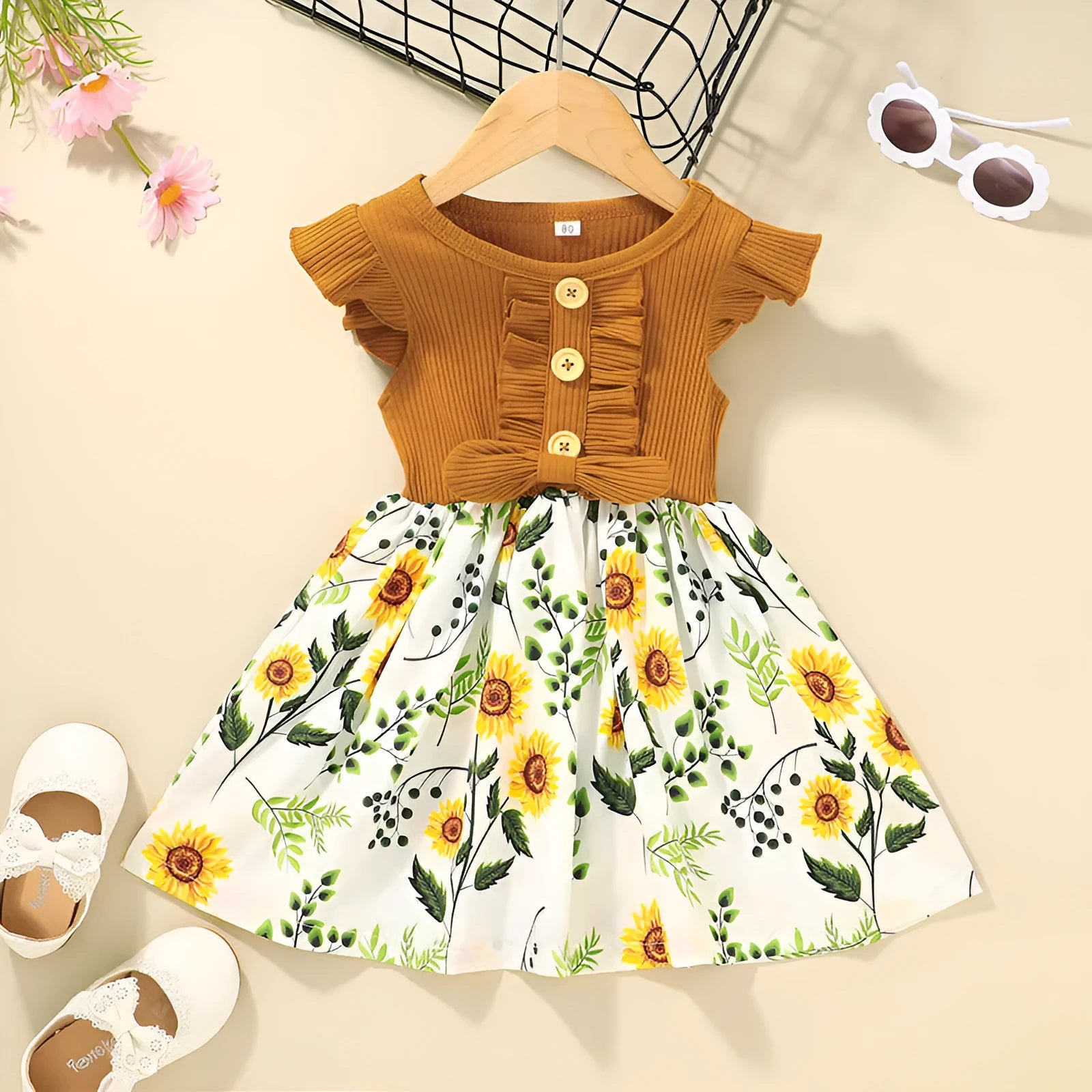 Sleeveless toddler girls summer dress in multiple colours and sizes from 80cm to 120cm