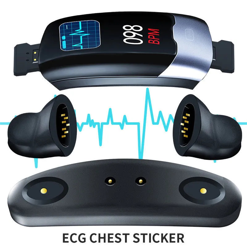 Smart bracelet with heart rate and blood pressure monitoring, 30 metre waterproof, available in black, blue, or red