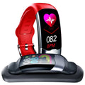 Smart bracelet with heart rate and blood pressure monitoring, 30 metre waterproof, available in black, blue, or red