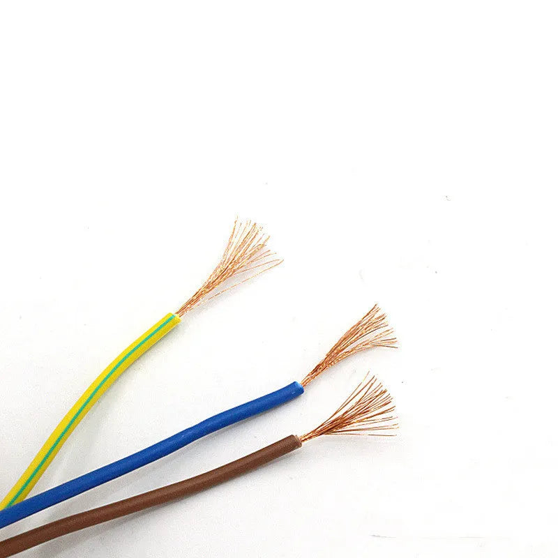Black American standard three-pin plug power cord showing 1.2m length of PVC-sheathed cable.