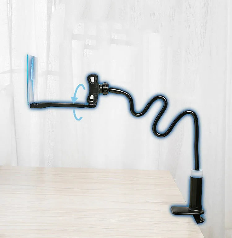 Black mobile phone screen amplifier with adjustable folding bracket on a 12-inch acrylic display