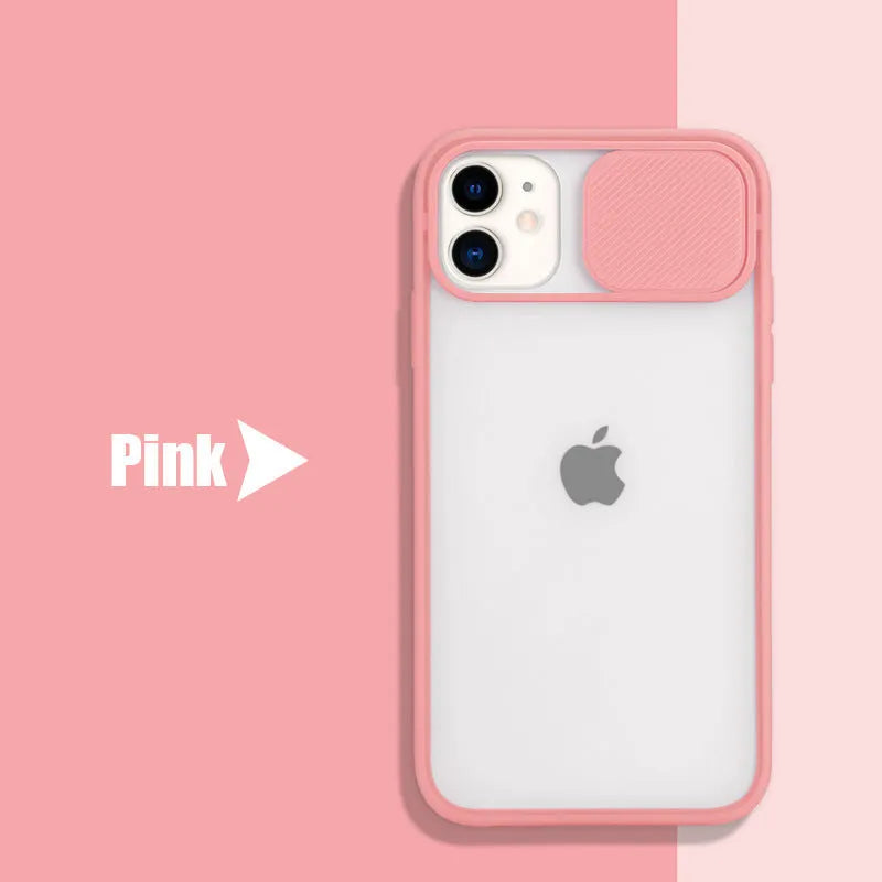 Frosted frame silicone iPhone case in various colours showing compatible models including iPhone 11 Pro and iPhone 12 Mini