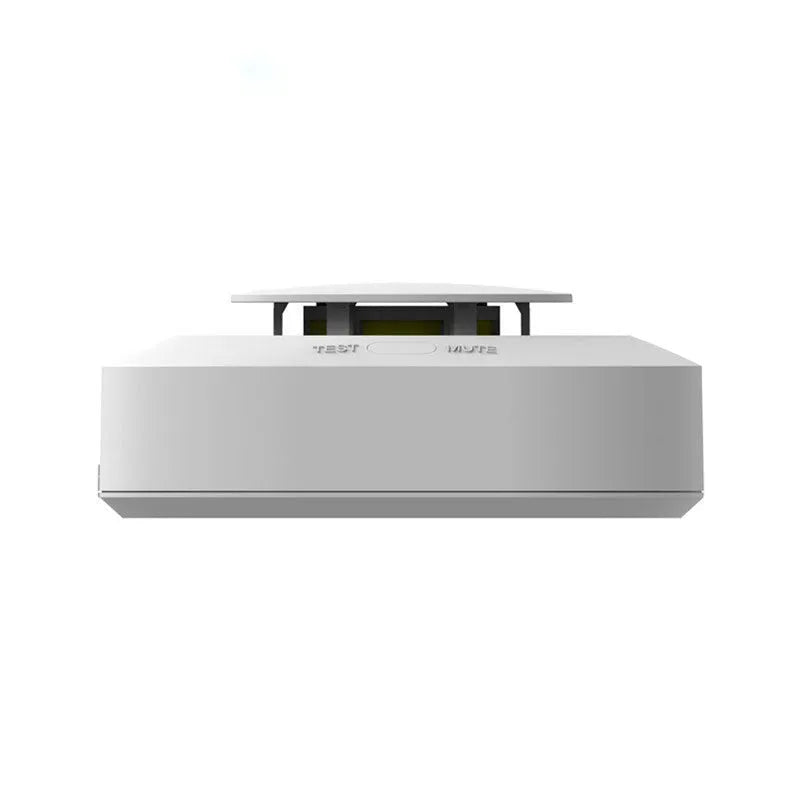 White wireless smoke detector fire alarm with DC9V battery slot and 433MHz wireless signal