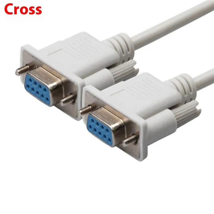 Milky white RS232 serial cable with DB9 female connectors on both ends