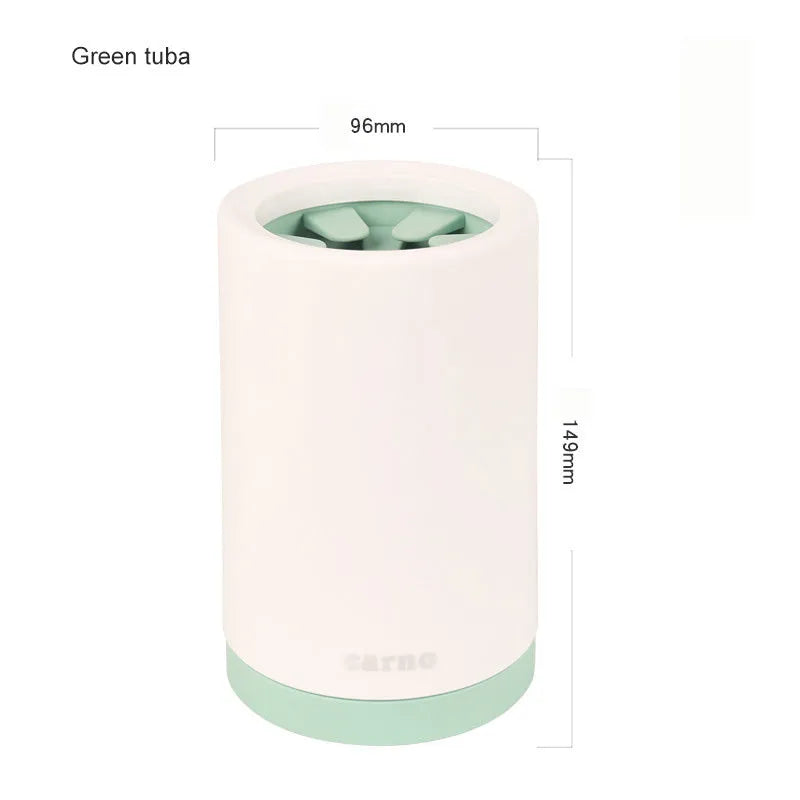 Plastic pet foot washing cup for dogs in green colour for small and large paws