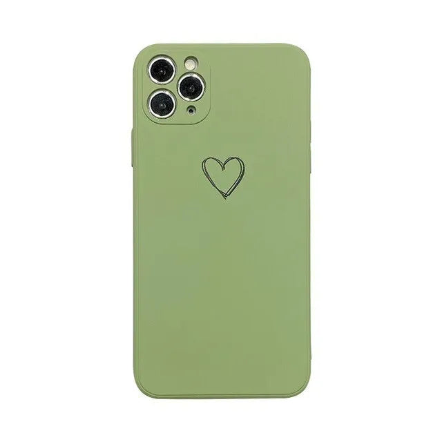 Solid colour silicone TPU phone case for Apple iPhone on a plain background.