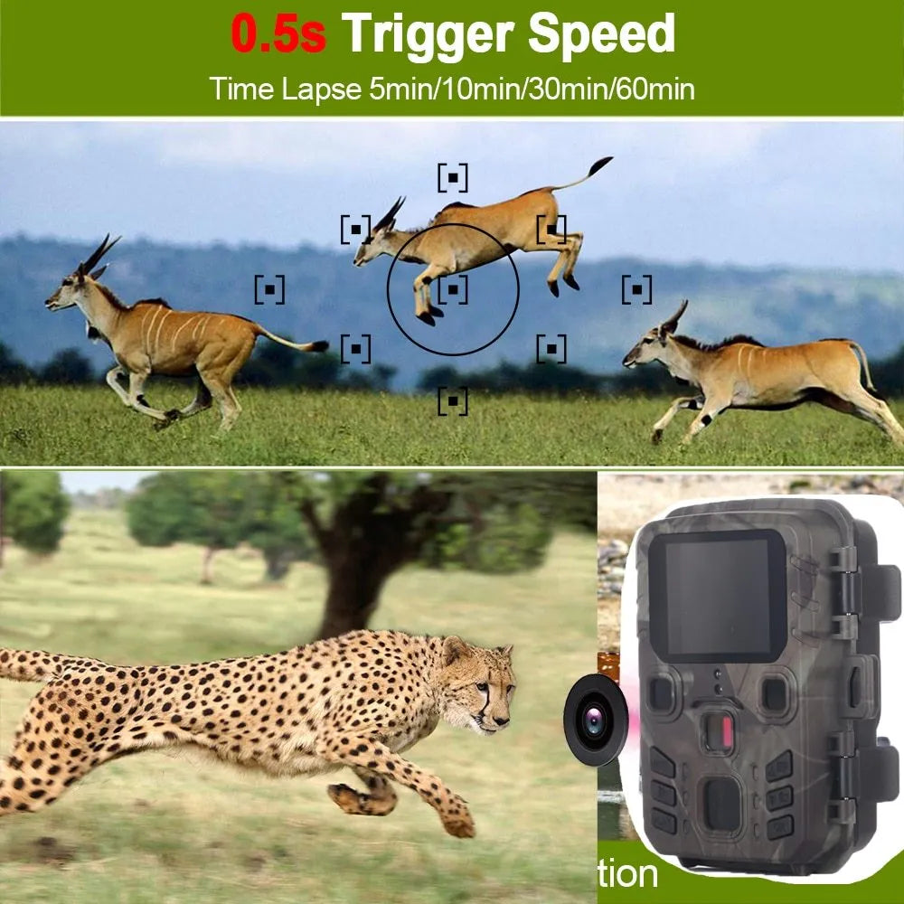 Black infrared night vision monitoring device with plastic body and TF card storage