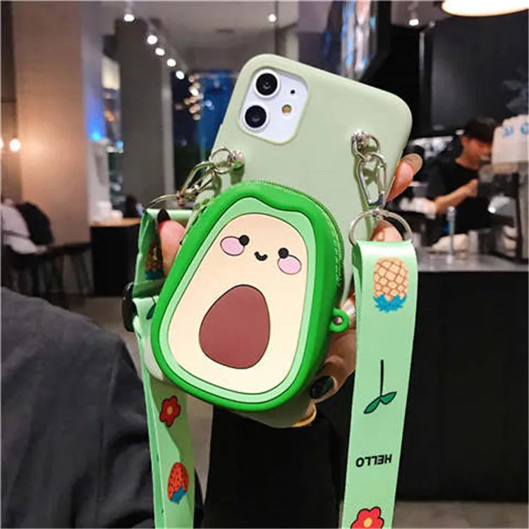 Cartoon camouflage print silicone wallet case for Huawei smartphones in multiple colours.