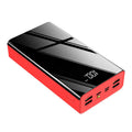Large black or red 40000 mAh power bank with LCD display showing charge percentage.