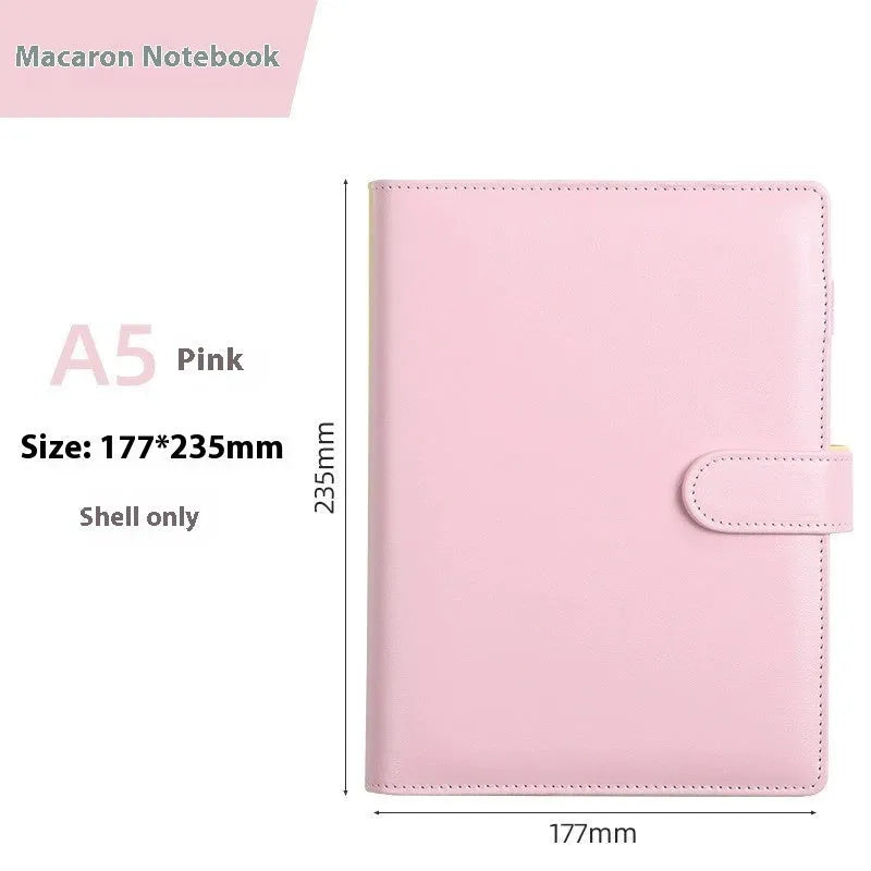 A5 PU leather notebook shell with zipper closure in solid colour options