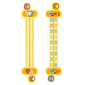 Yellow plastic educational ruler showing number decomposition for children's maths learning