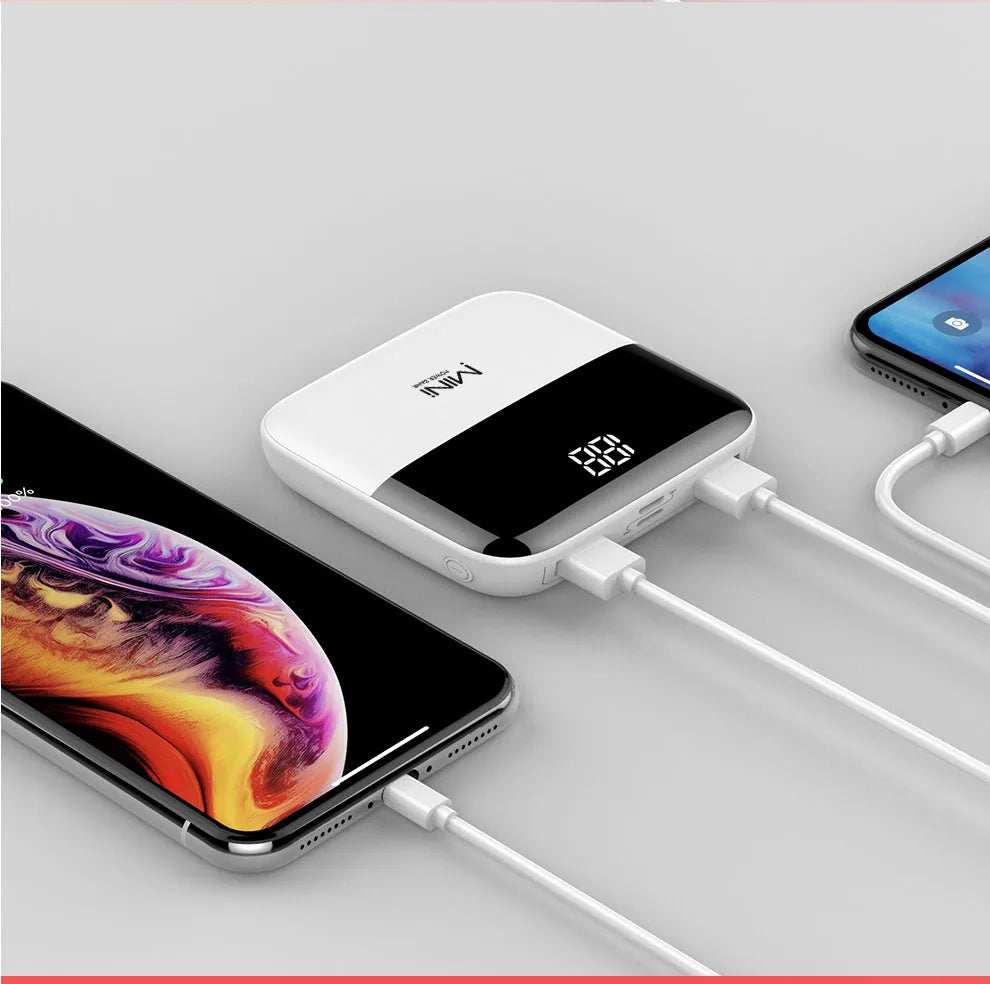 10000mAh Android power bank with digital display showing battery percentage