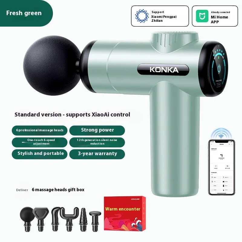 Konka V19 professional electric mini massage gun with multiple massage head attachments
