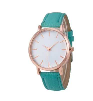 35.5mm square quartz wristwatch with PU leather strap in thirteen colour options