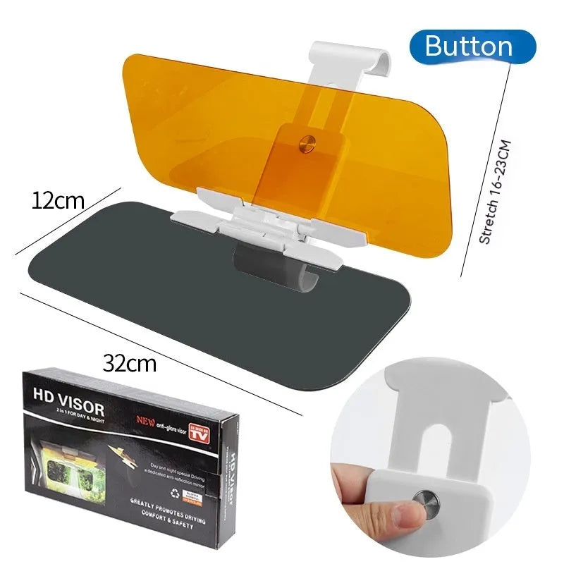 Acrylic anti-glare car sun visor with telescopic installation system