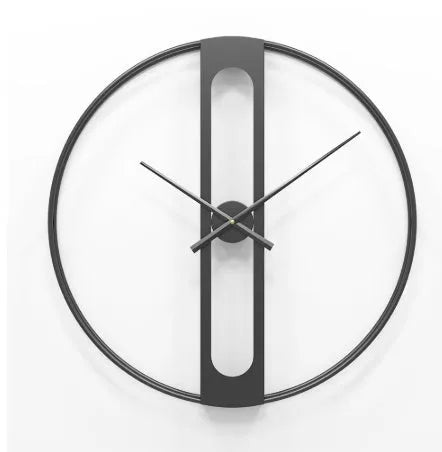 50cm round metal wall clock in gold or black finish with battery-powered operation