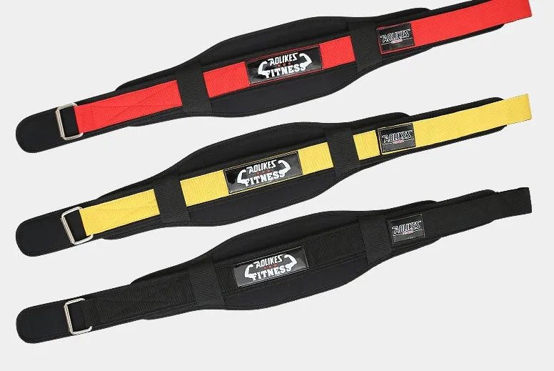 Nylon fitness weightlifting waistband for adults in Black, Red or Yellow colours