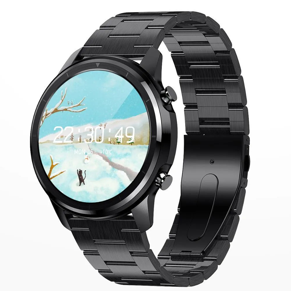 LEMFO LF26 smart bracelet watch on wrist showing 1.3-inch display in a silver colour variant.