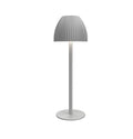 Modern minimalist LED table lamp with thin round base in black or white colour