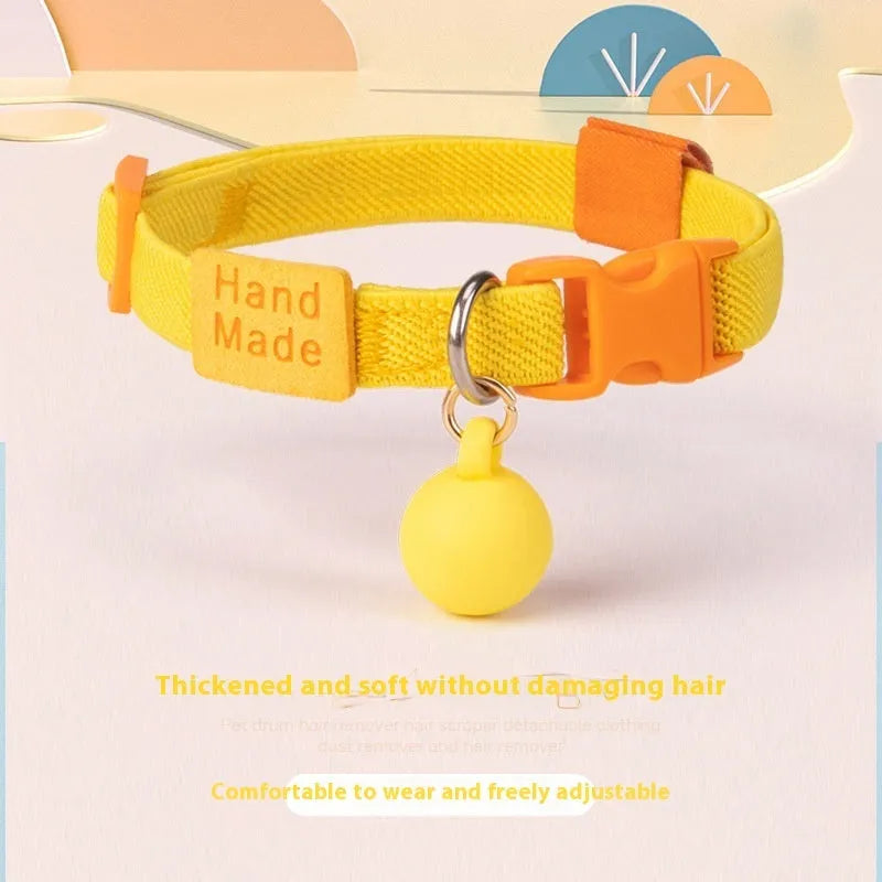 Small dog collar made of polyester with high elasticity, shown in one of seven colours on a white background.