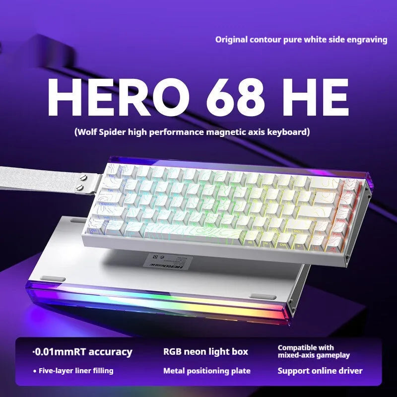 Magnetic axis mechanical keyboard with RGB lighting in various colour and style options