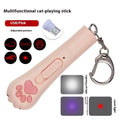 Infrared pet laser toy with cat teasing stick in blue colour.
