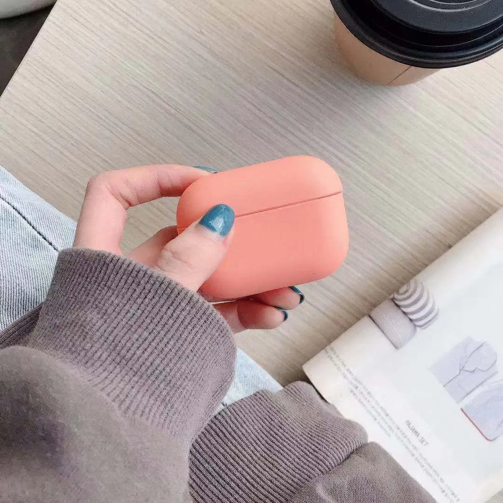 Plastic protective case for Apple AirPods Pro 3 shown in multiple colour options.