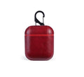 Genuine leather earphone case bag for Apple Airpods in black, brown, light brown, and red colours