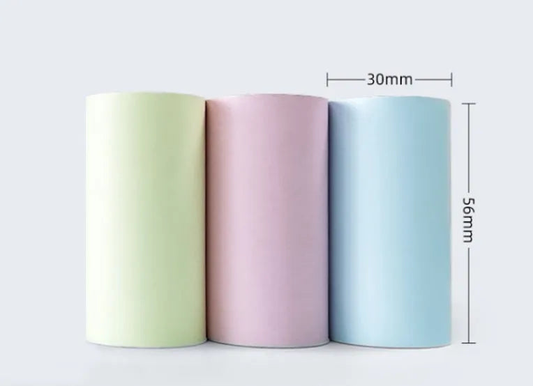 Three rolls of 57mm wide thermal paper in a box for student and cash register printers.