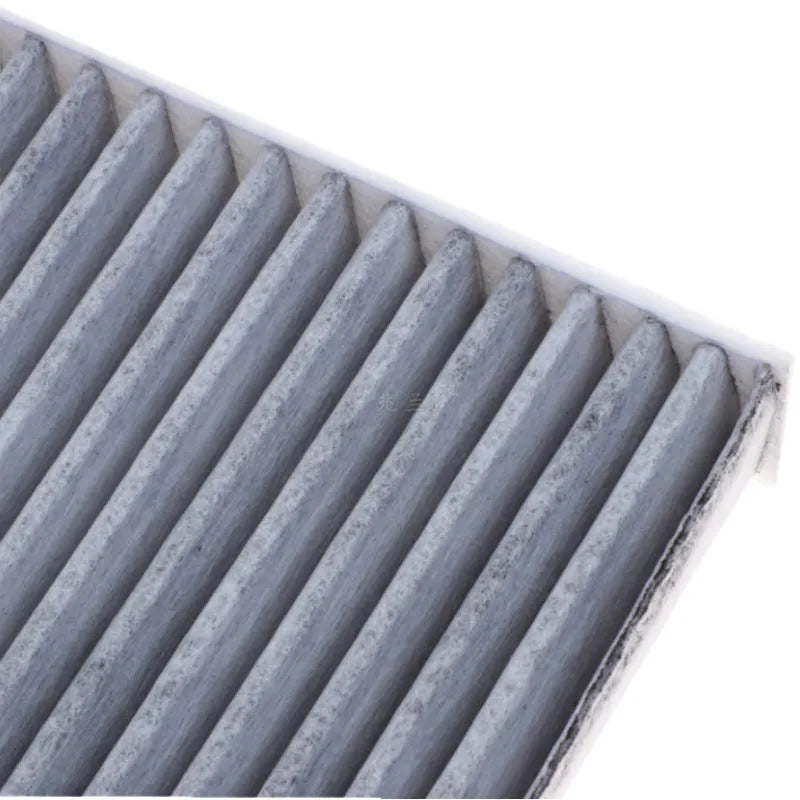 Grey Geely air conditioning filter element grid with 215x210x30mm dimensions for cabin air filtration