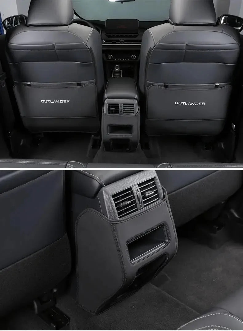 Three-piece anti-kick pad set for 2023 Mitsubishi Outlander leather interior protection