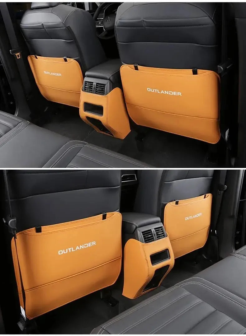 Three-piece anti-kick pad set for 2023 Mitsubishi Outlander leather interior protection