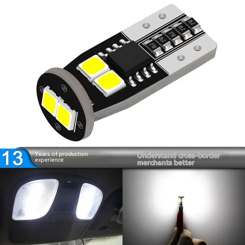 Small white automotive replacement bulb for car licence plate light, 10mm size.