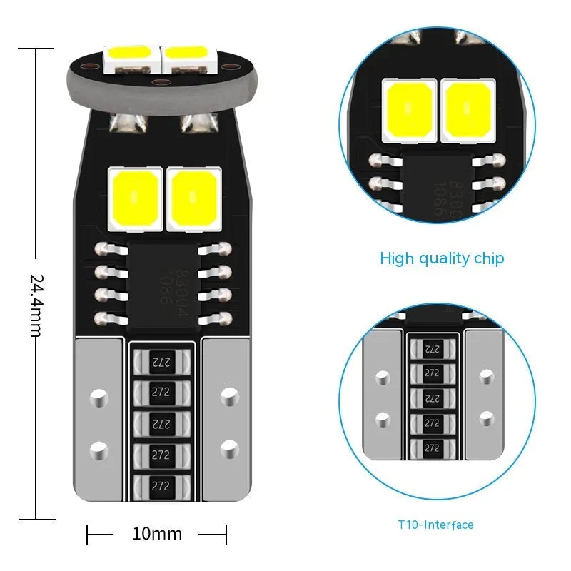 Small white automotive replacement bulb for car licence plate light, 10mm size.