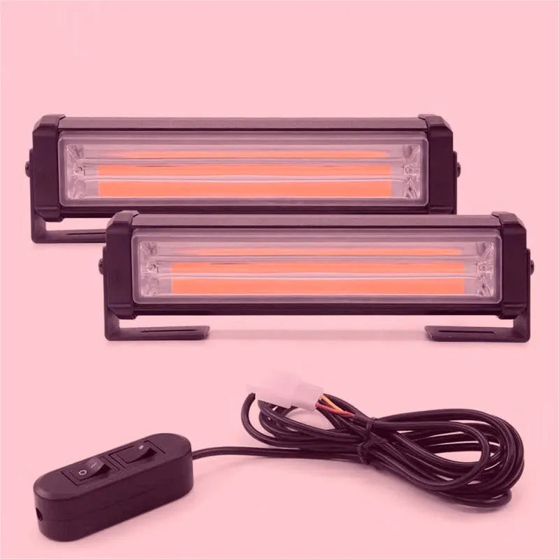 Yellow two-middle-net strobe warning light with aluminium housing, measuring 160mm in diameter.