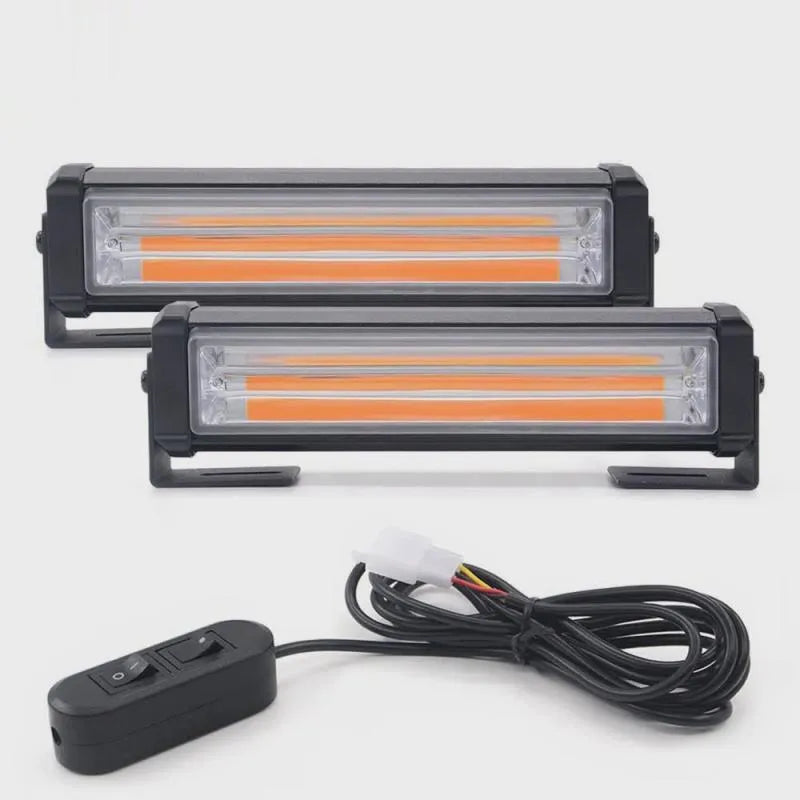 Yellow two-middle-net strobe warning light with aluminium housing, measuring 160mm in diameter.