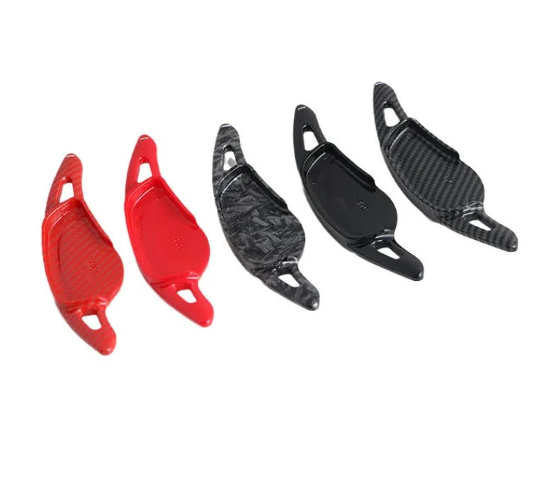 Carbon fibre pattern steering wheel paddle shifter replacement in black finish