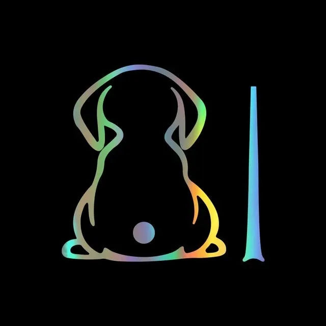 Car window sticker with wiper shadow dog design and cartoon cat pattern in multiple colour options