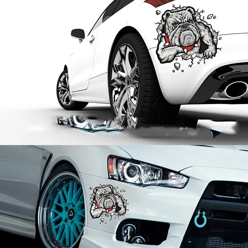 Square grey dog pattern motorcycle decorative sticker with customisable dimensions