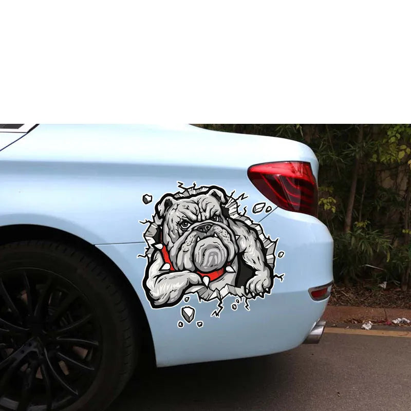 Square grey dog pattern motorcycle decorative sticker with customisable dimensions