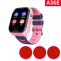Blue children's smartwatch with a silicone strap showing a video call interface on its 1.44-inch screen.