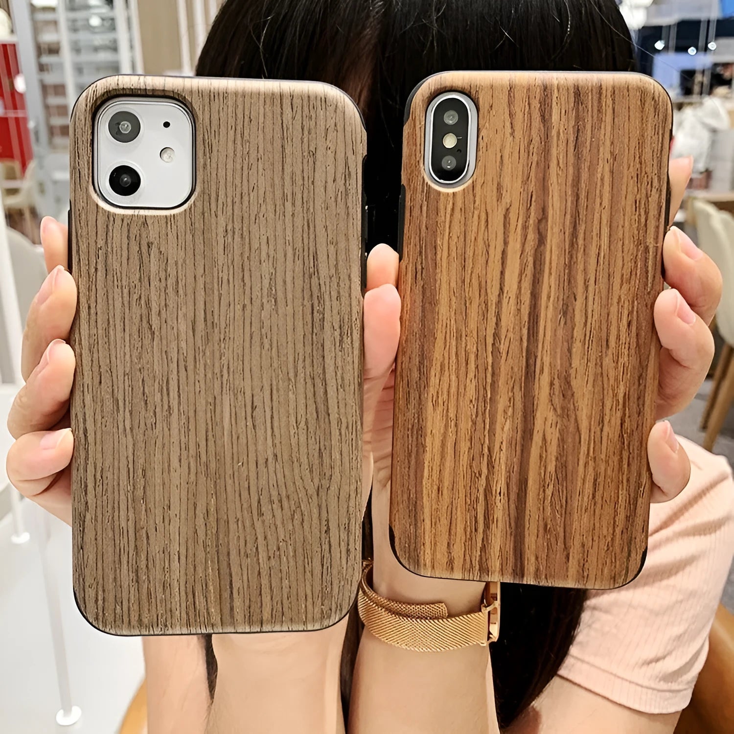 Wooden iPhone back cover case in natural timber finish for iPhone 11 Pro