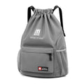Oxford fabric drawstring travel backpack in multiple colours with double shoulder straps and pull-belt closure